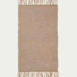 alinea Tapis En Laine|Tapis En Jute*Tapis à franges en laine - 60x100cm Naturel