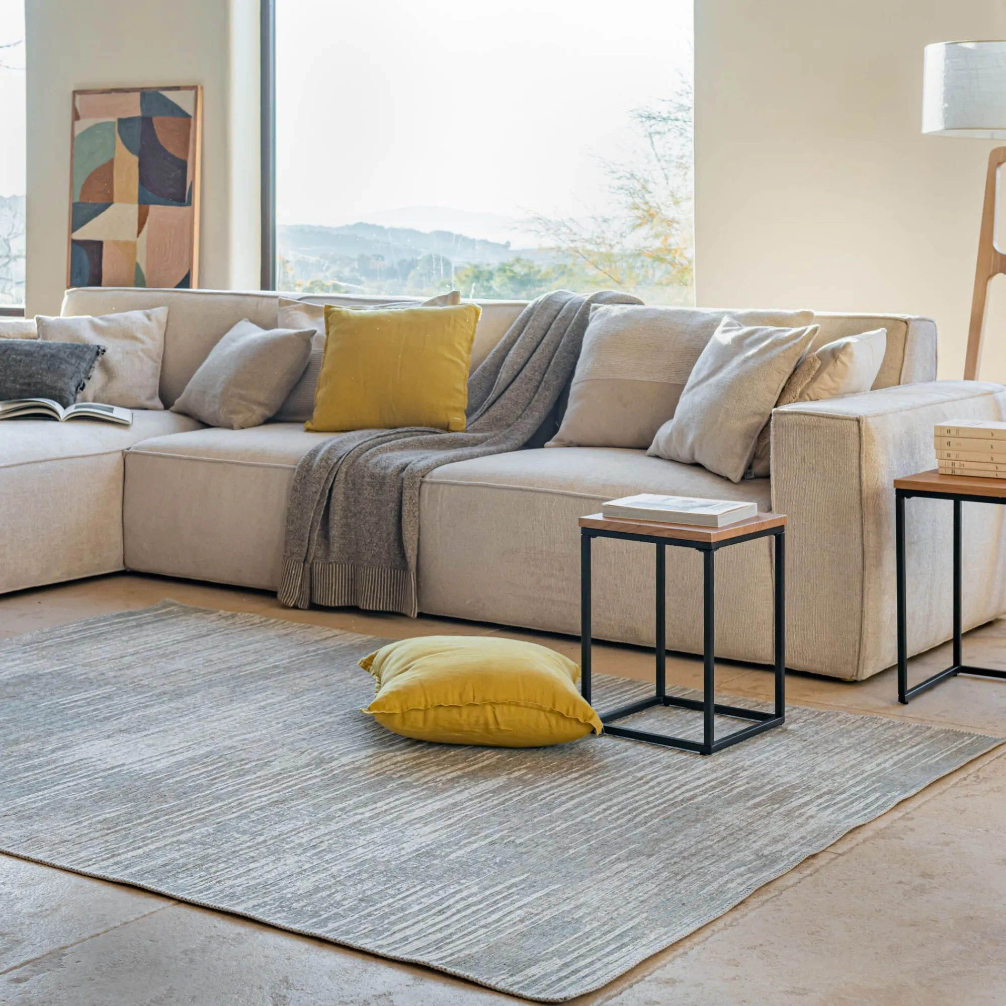 alinea Tapis De Salon*Tapis à motifs abstraits 160x230cm - Gris