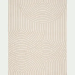alinea Tapis Exterieur|Tapis D'Extérieur*Tapis à motifs circulaires 120x170cm - écru Blanc