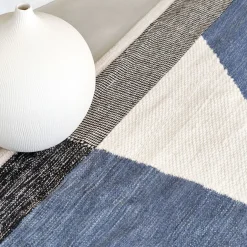 alinea Tapis De Salon*Tapis à motifs en coton - 160x230cm Bleu