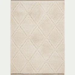 alinea Tapis De Salon|Tapis Berbère*Tapis à poils longs style berbère 160x230cm - Blanc