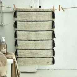 alinea Tapis De Bain*Tapis de bain à pompons en coton 50x80cm - ventoux Blanc