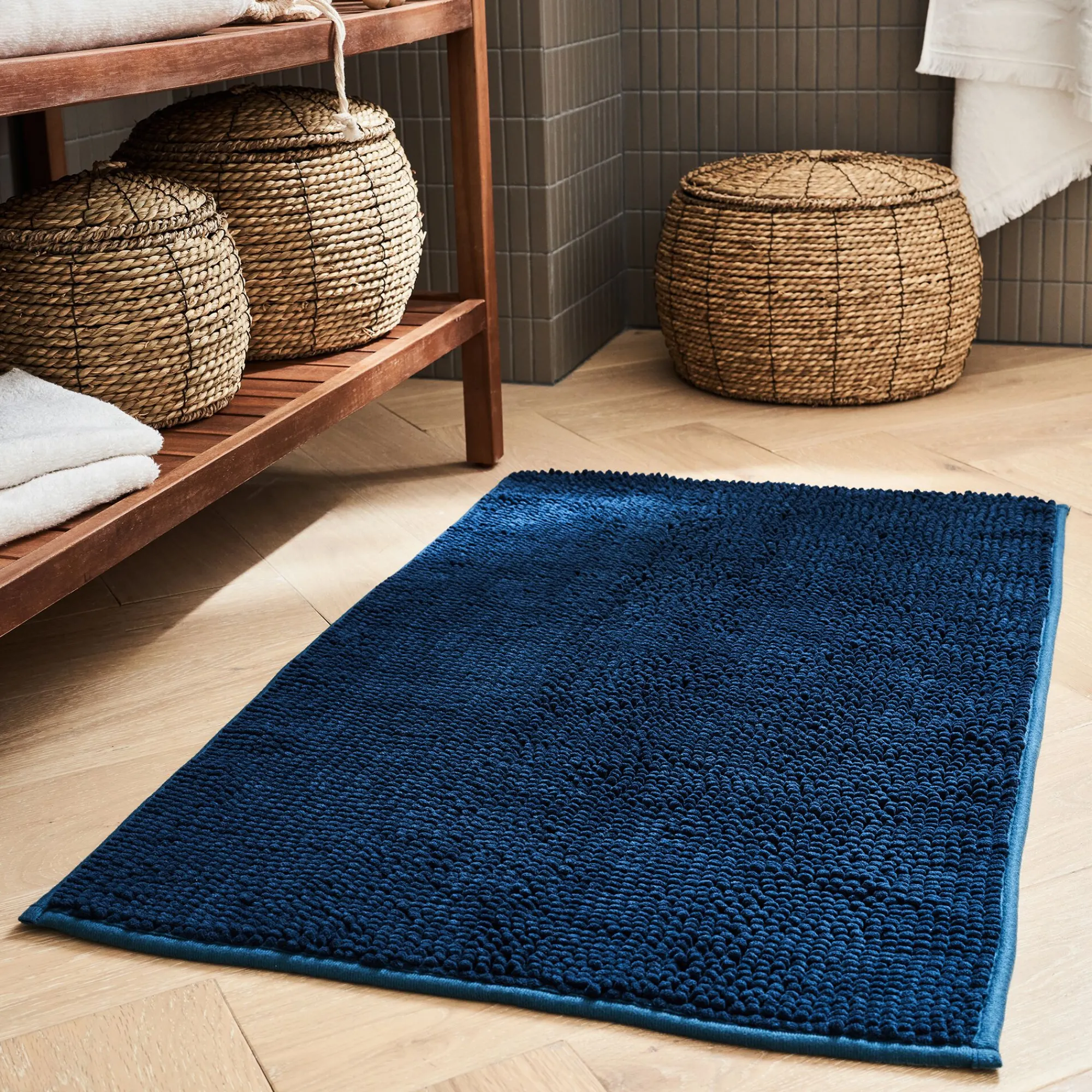 alinea Accessoire De Salle De Bain*Tapis de bain antidérapant 50x80cm - figuerolles Bleu