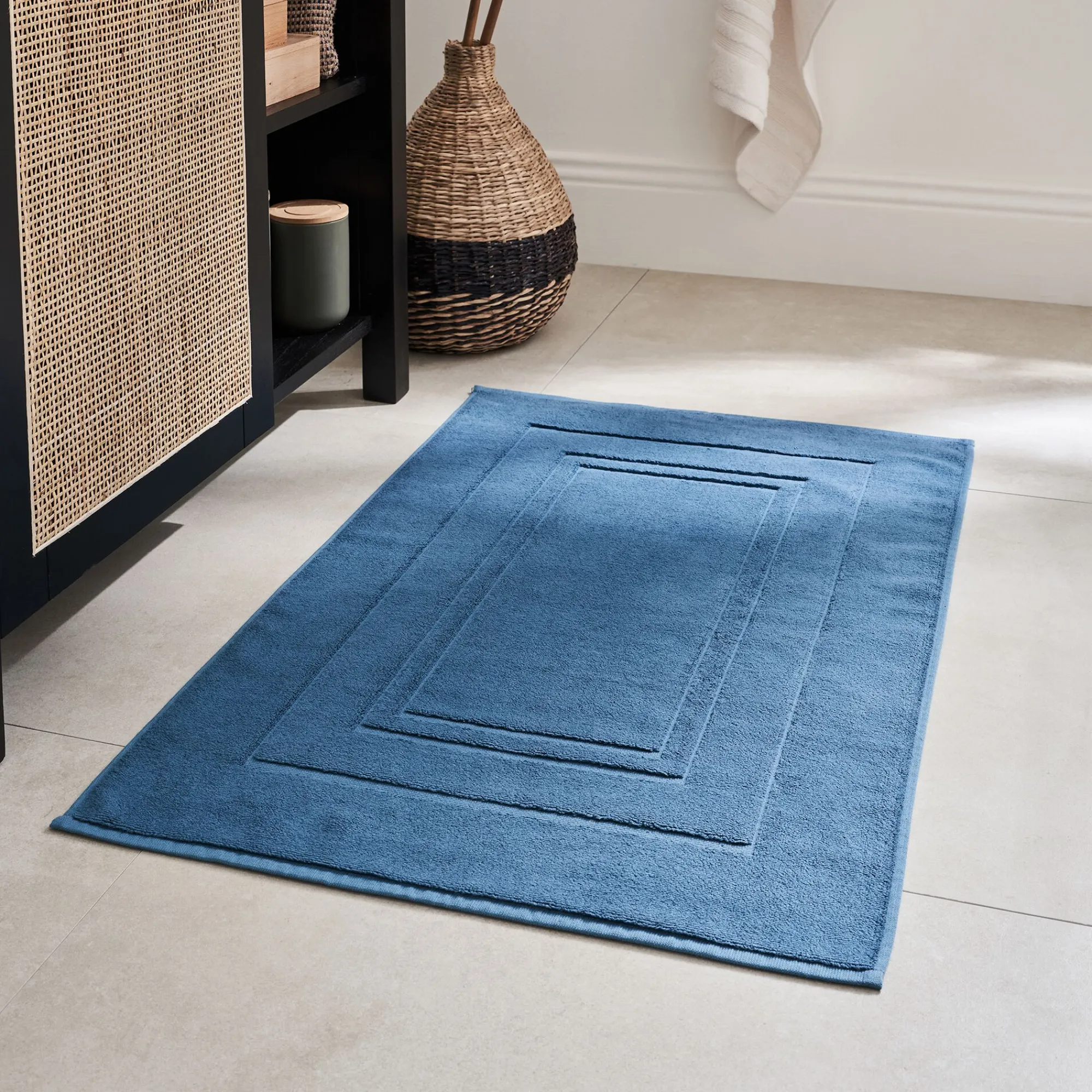 alinea Tapis De Bain*Tapis de bain en coton - figuerolles 60x110cm Bleu