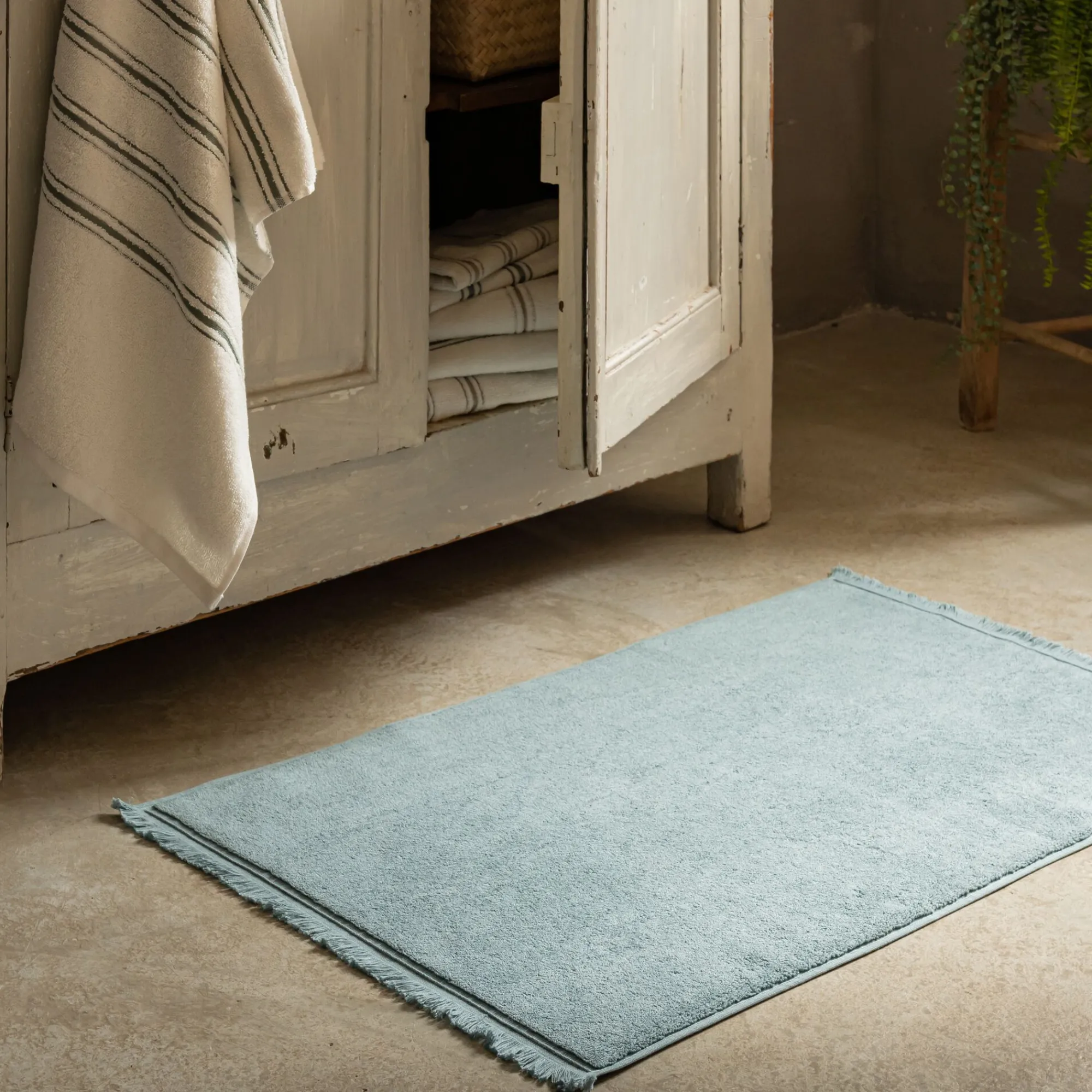alinea Tapis De Bain*Tapis de bain en coton - calaluna 50x80 cm Bleu