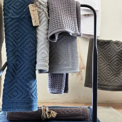 alinea Tapis De Bain*Tapis de bain surpiquage losanges en coton - figuerolles 60x100cm Bleu