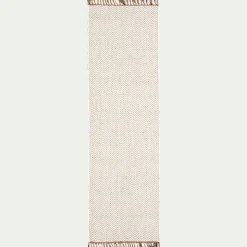 alinea Tapis En Laine|Tapis En Jute*Tapis de couloir et laine et jute - 60x200cm Blanc