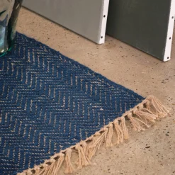 alinea Tapis En Laine|Tapis En Jute*Tapis de couloir et laine et jute - figuerolles 60x200cm Bleu