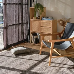 alinea Tapis En Jute|Tapis De Salon*Tapis en coton recyclé et jute - 170x120cm Noir