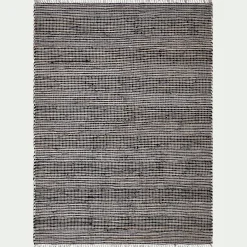 alinea Tapis En Jute|Tapis De Salon*Tapis en coton recyclé et jute - 170x120cm Noir