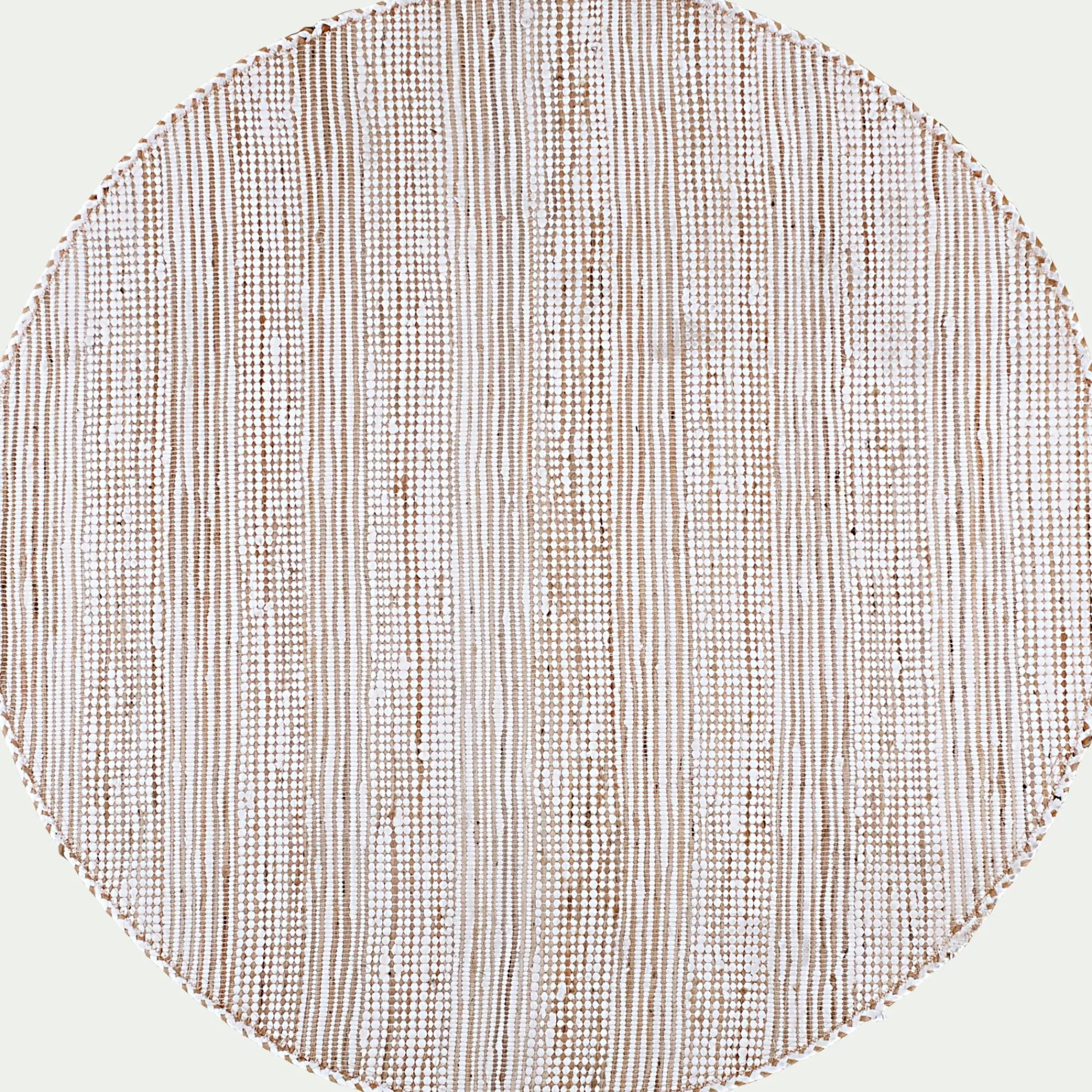 alinea Tapis En Jute|Tapis De Salon*Tapis en coton recyclé et jute - naturel et D160cm Blanc