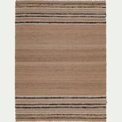 alinea Tapis En Laine|Tapis En Jute*Tapis en laine et jute à motifs rayés finition franges 160x230cm - Naturel