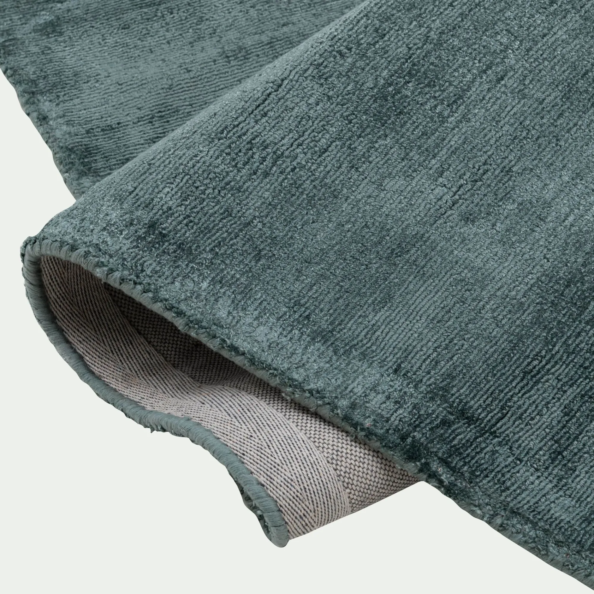 alinea Tapis Uni|Tapis De Salon*Tapis frangé en velours 160x230cm - eucalyptus Vert