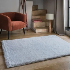 alinea Tapis Uni|Tapis De Salon*Tapis imitation fourrure - 120x160cm Gris
