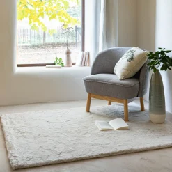 alinea Tapis Uni|Tapis De Salon*Tapis imitation fourrure - 120x160cm Beige