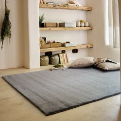 alinea Tapis Uni|Tapis De Salon*Tapis imitation fourrure - restanque 150x200cm Gris
