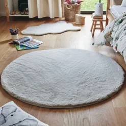 alinea Descente De Lit|Tapis Uni*Tapis imitation fourrure - D120cm Beige