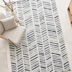 alinea Tapis De Salon|Tapis Exterieur*Tapis intérieur et extérieur à motifs graphiques 200x290cm - Blanc