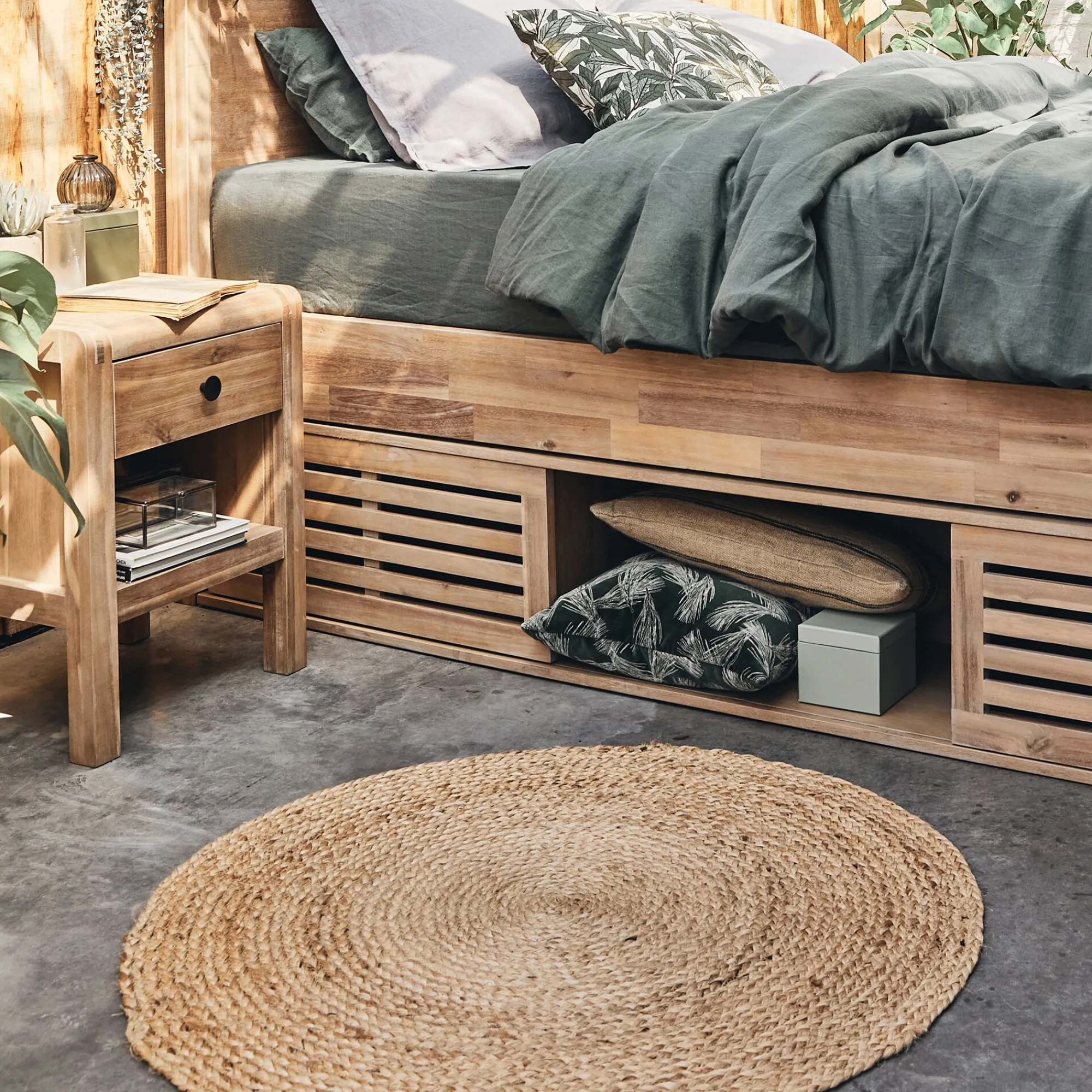 alinea Tapis De Salon*Tapis rond en jute - D120cm Naturel