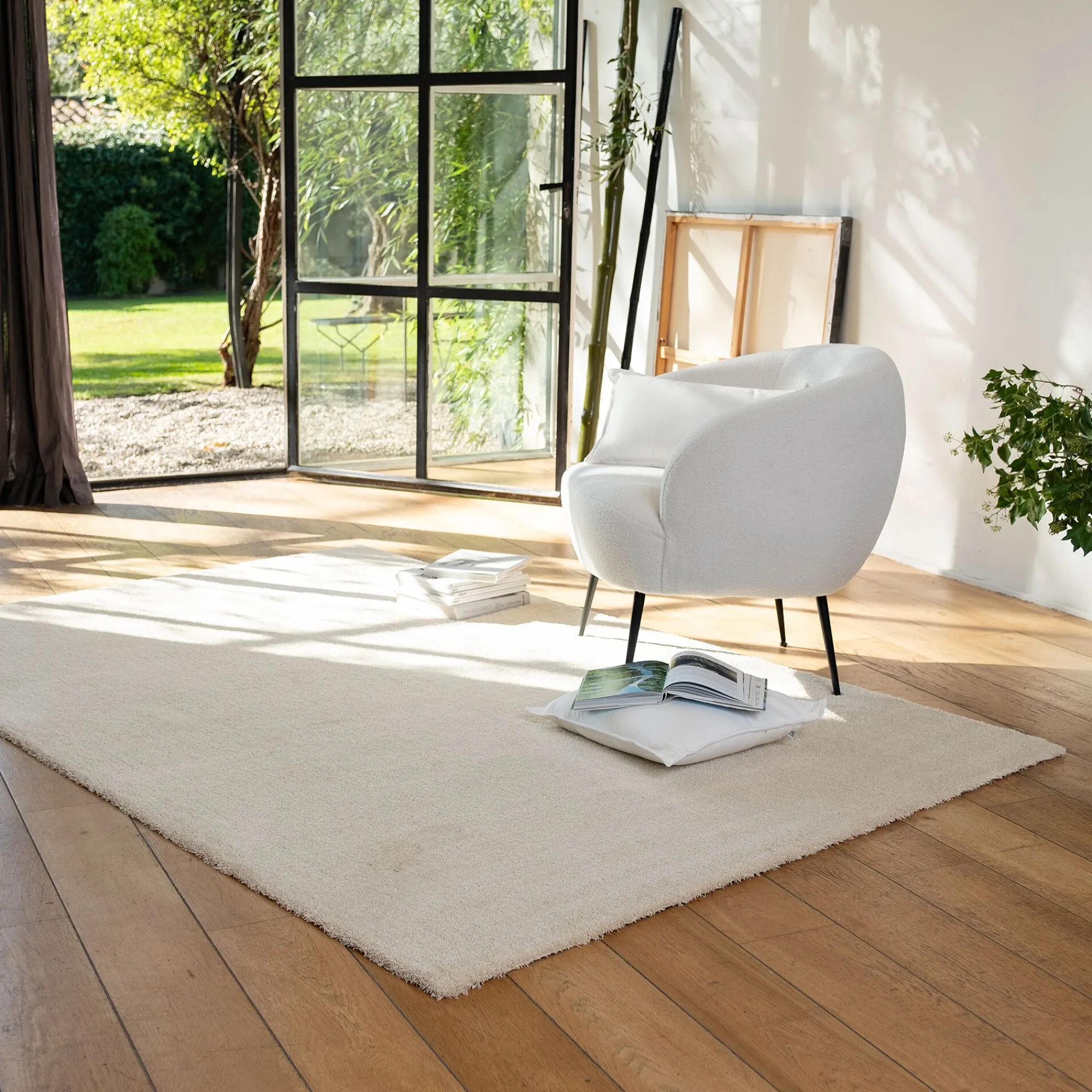 alinea Tapis Uni|Tapis De Salon*Tapis synthétique 160x230cm - écru Blanc