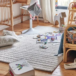 alinea Tapis Uni|Tapis De Salon*Tapis tressé 120x170cm - écru Blanc