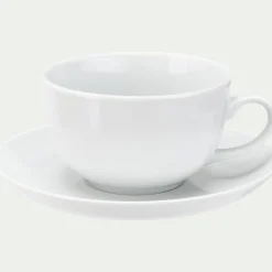alinea Vaisselle Petit Déjeuner|Tasse Et Mug*Tasse et soucoupe en porcelaine - 45cl Blanc