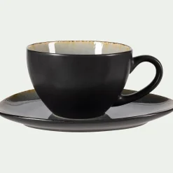 alinea Vaisselle Petit Déjeuner|Tasse Et Mug*Tasse et sous-tasse en grès réactif D10xH5cm - Gris