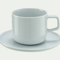 alinea Vaisselle Petit Déjeuner|Tasse Et Mug*Tasse et sous-tasse spirale en porcelaine 25cl - Blanc