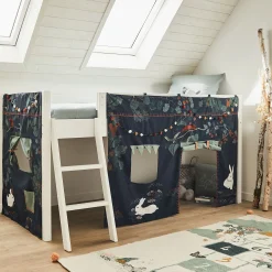 alinea Matelas Enfant|Tipi*Tente de lit enfant à motifs sous-bois - Bleu