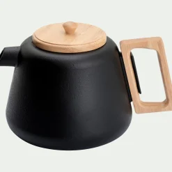 alinea Vaisselle Petit Déjeuner|Cafetière Et Théière*Théière en fonte et bois 1L - Noir