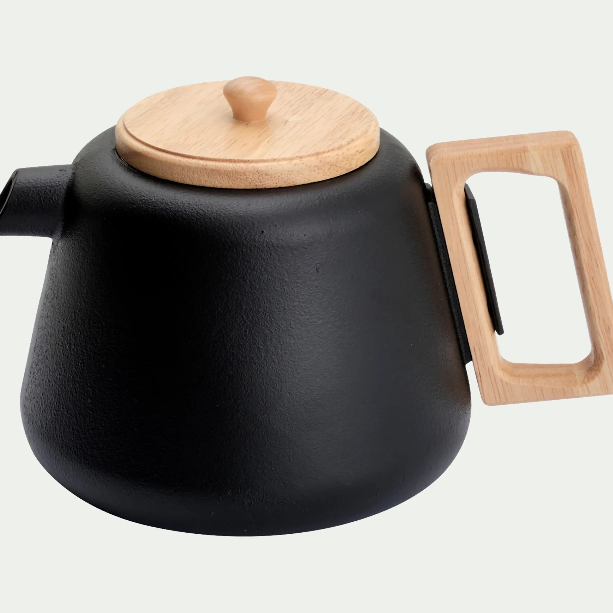 alinea Vaisselle Petit Déjeuner|Cafetière Et Théière*Théière en fonte et bois 1L - Noir