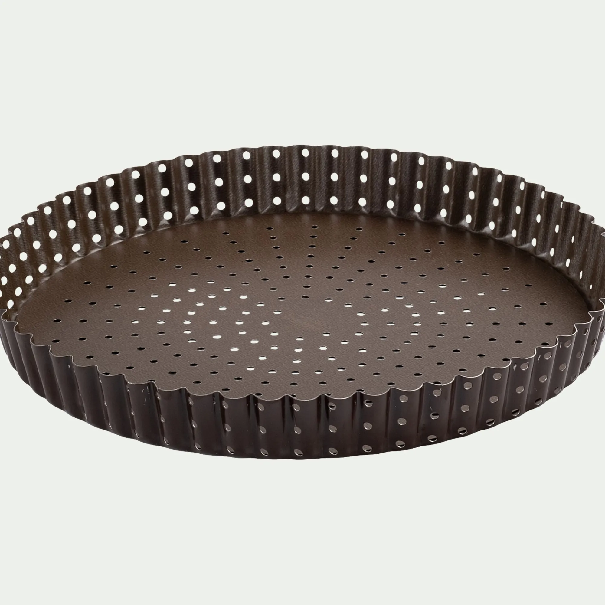 alinea Moule À Gâteau*Tourtière cannelée perforée en acier D24cm - marron