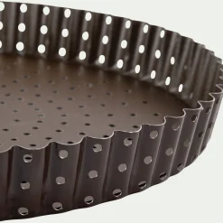alinea Moule À Gâteau*Tourtière cannelée perforée en acier D24cm - marron