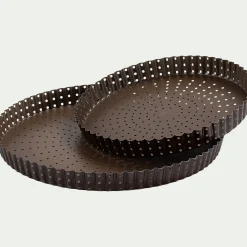 alinea Moule À Gâteau*Tourtière cannelée perforée en acier D24cm - marron