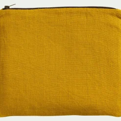 alinea Cosmétique|Accessoire De Salle De Bain*Trousse de toilette en lin - argan Jaune