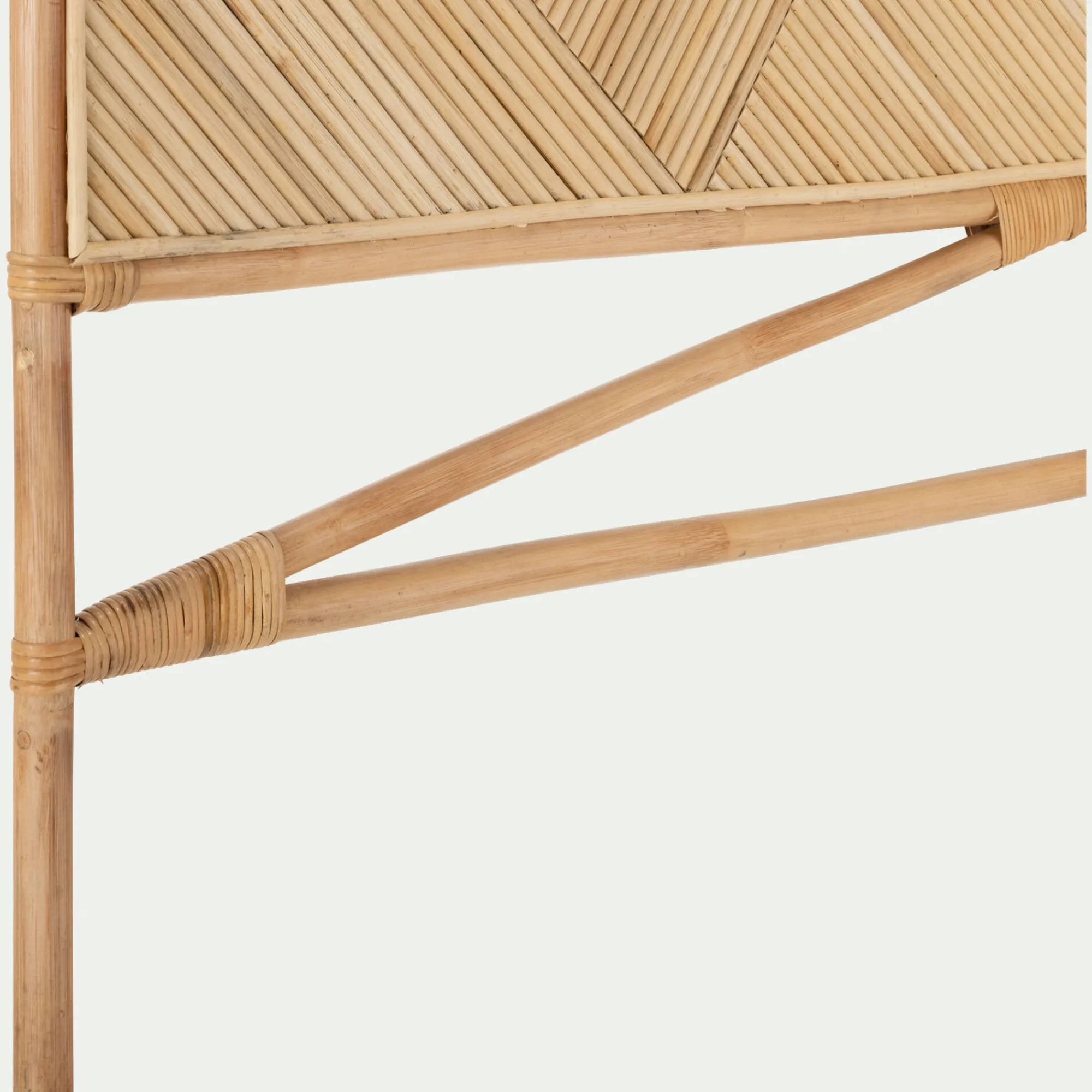 alinea Tête De Lit*Tête de lit rectangulaire en rotin 130x170 - Bois clair