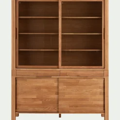 alinea Buffet De Salle À Manger|Buffet*Vaisselier 4 portes en chêne massif L160cm - Bois clair