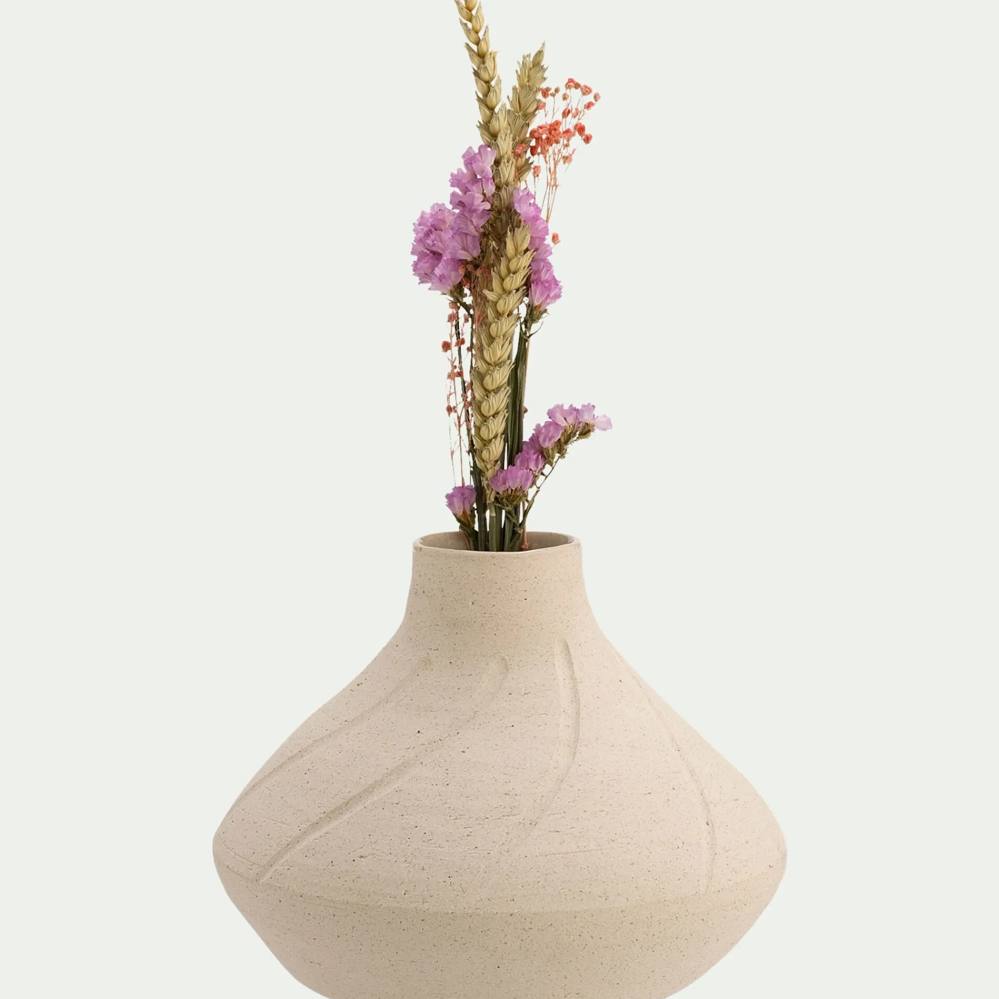 alinea Décoration À Poser|Vase*Vase boule en grès H14,5cm - Beige