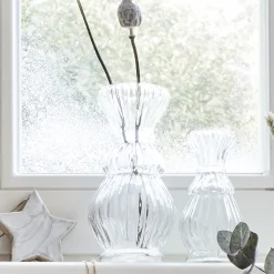 alinea Vase|Vase Et Branchage De Noël*Vase contemporain en verre H16,5cm - Transparent