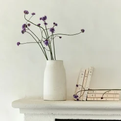 alinea Vase*Vase tube en grès moucheté H26cm - Blanc