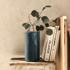 alinea Vase*Vase tube en verre H23cm - Bleu