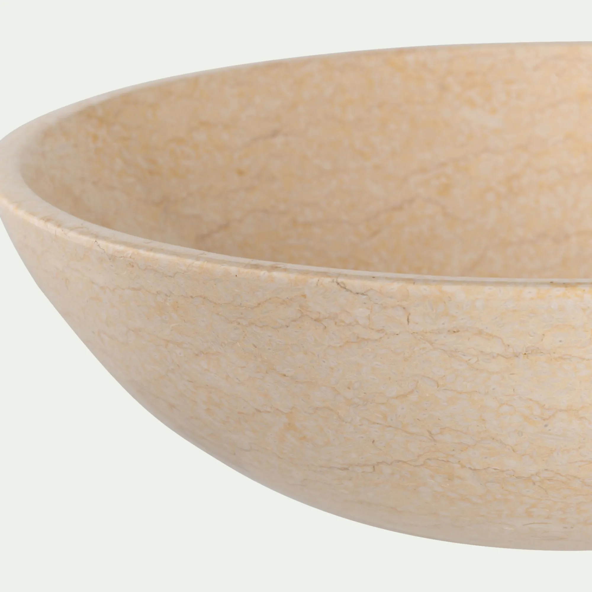 alinea Vasque Salle De Bain*Vasque de salle de bains ronde en pierre de rivière - Beige