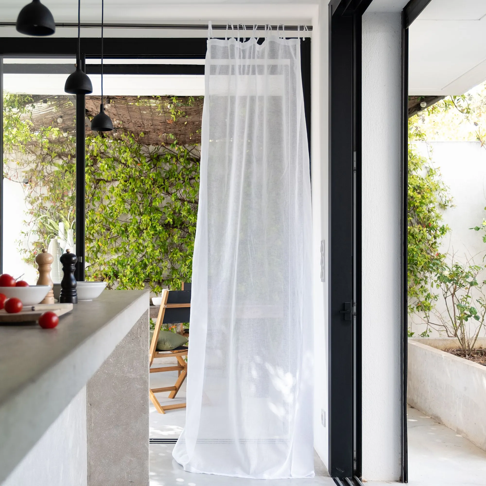 alinea Voilage*Voilage à nouettes en coton 105x250cm - Blanc