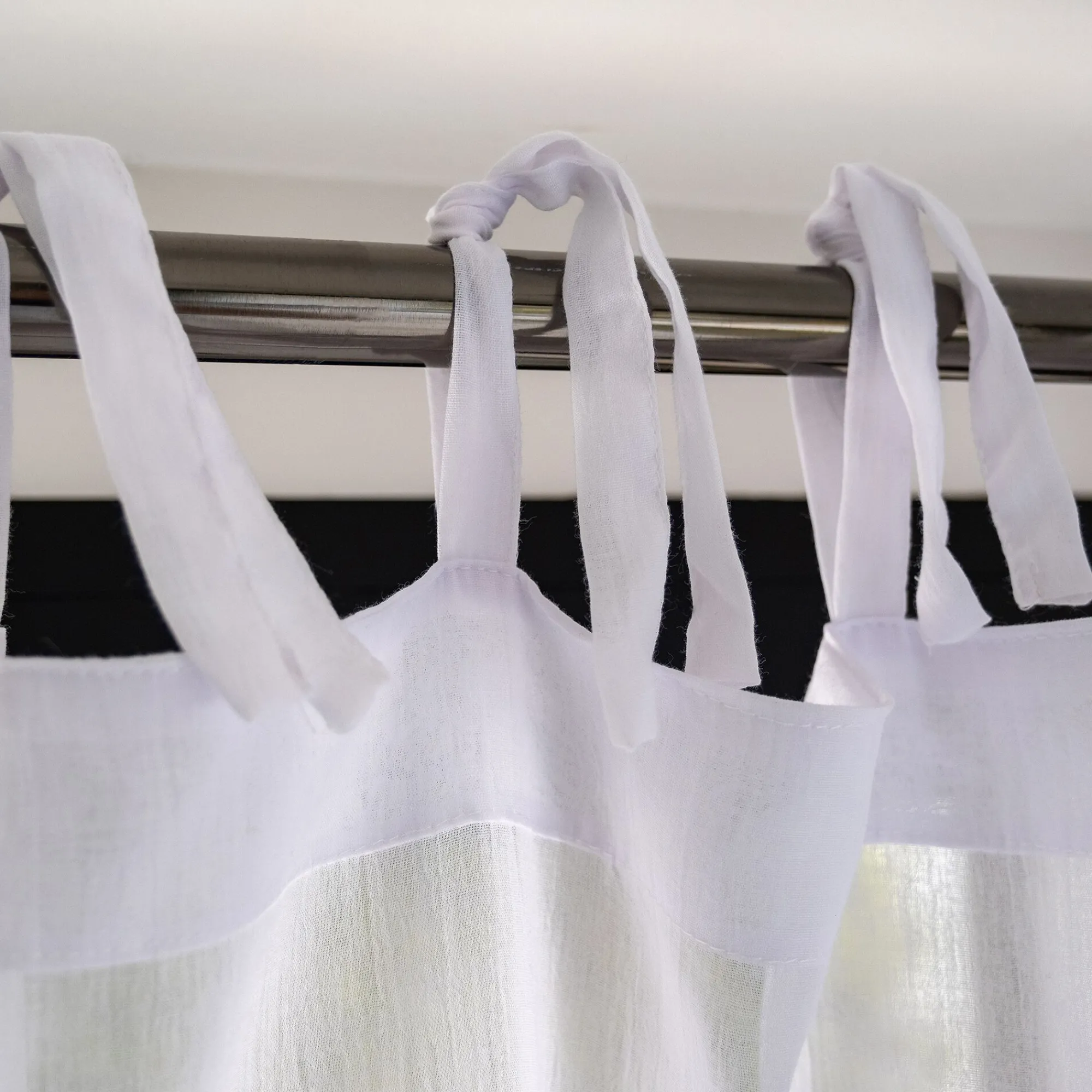 alinea Voilage*Voilage à nouettes en polyester et coton 130x250cm - Blanc